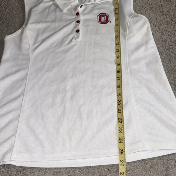 Ohio State University XL women’s sleeveless polo shirt white football buckeyes - Picture 4 of 8